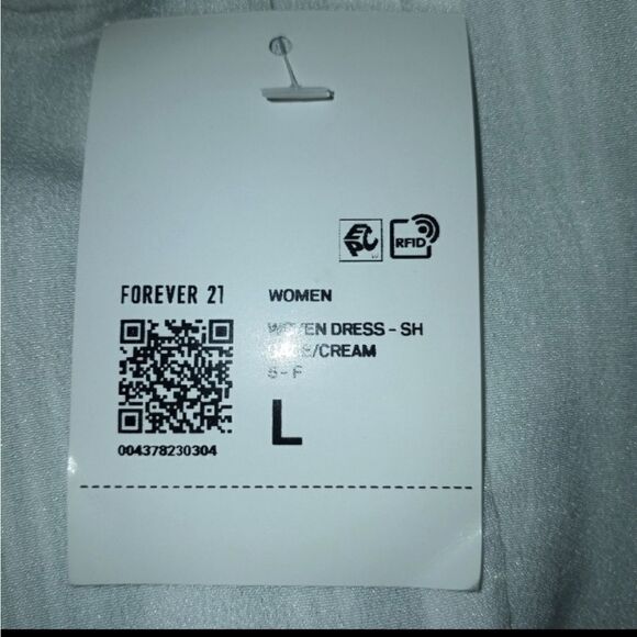 FOREVER 21 WHITE & GREEN STRIPE WRAP DRESS SZ.L NWT - Picture 11 of 13